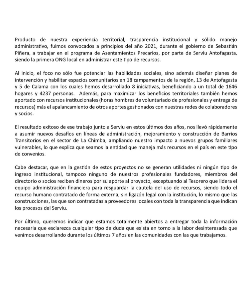 En vista de la acusación mediática donde nos exponemos el día de hoy como Asociacion Campamento de Ideas, queremos dejar en claro que siempre hemos actuado con responsabilidad y transparencia con la comunidad y quienes componen campamentos.