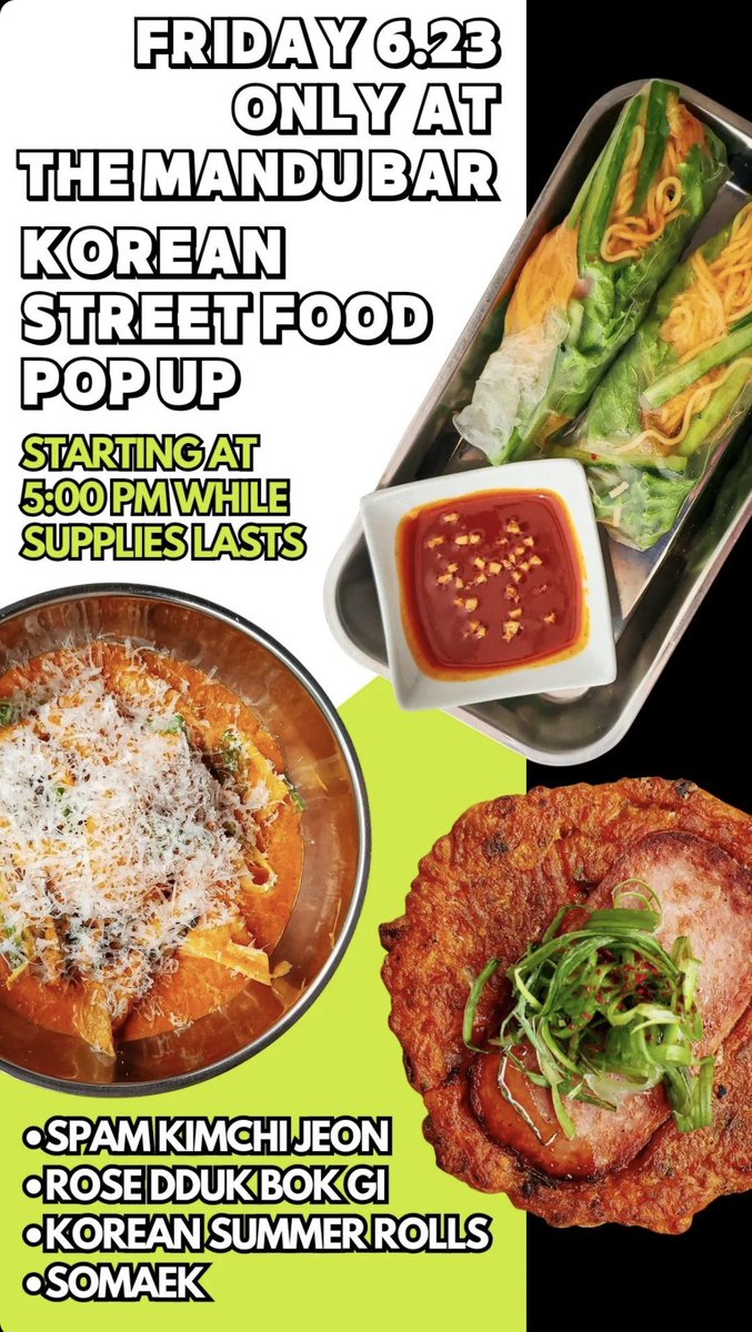 Bringing back our Street Food popup at the bar tomorrow night! <a href="/DannyLeeDC/">Danny Lee</a> will personally be at the bar cooking up some fun dishes. Doors open at 5 pm!