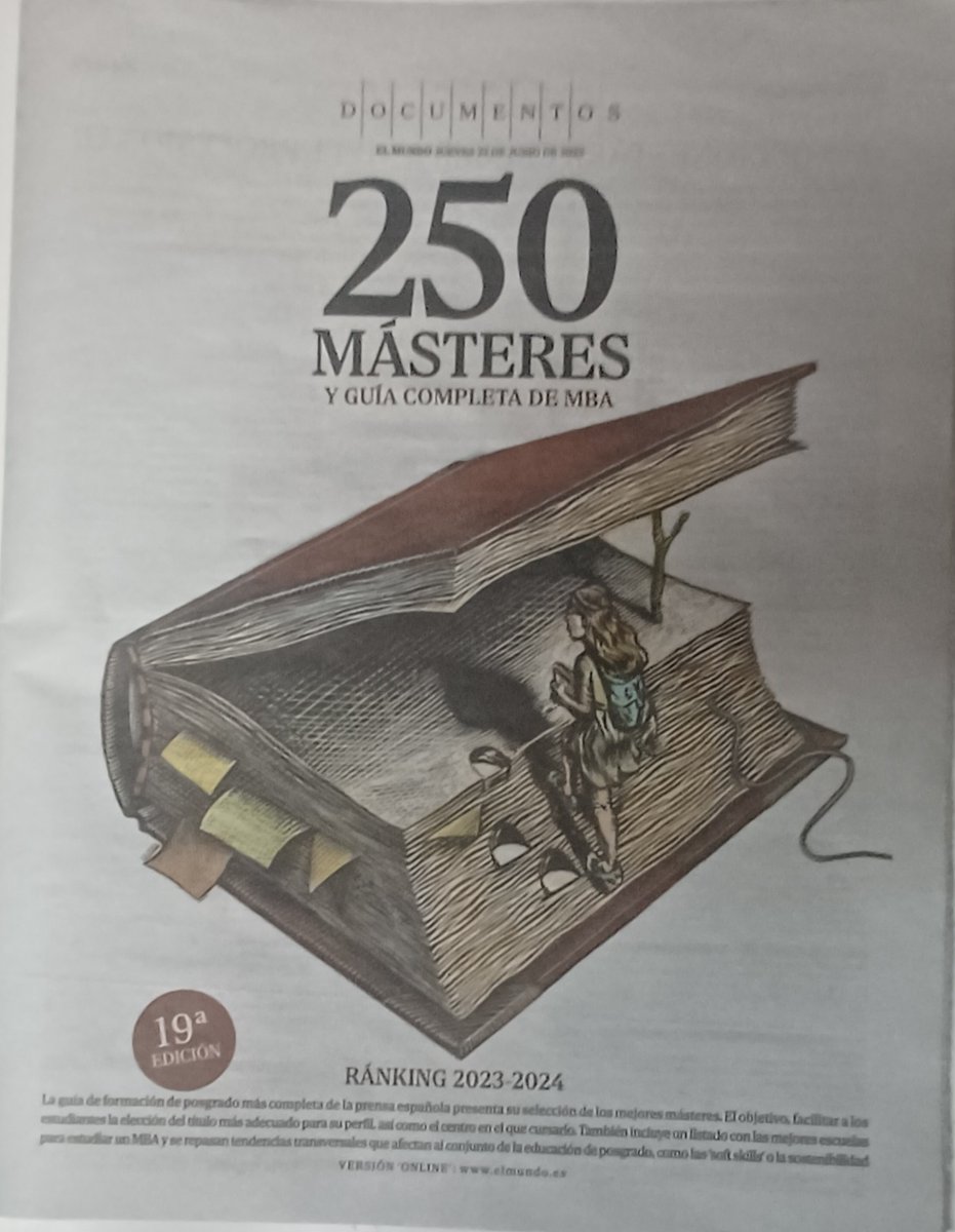 Nuestro máster, de nuevo, y por duodécimo año consecutivo entre los mejores de gestión cultural en el ranking de El Mundo
elmundo.es/especiales/mej…