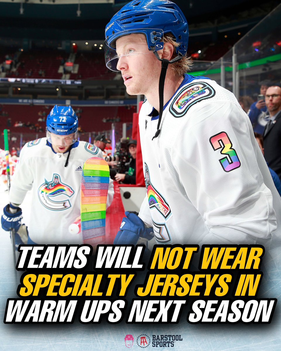 NHL will no longer wear specialty jerseys during warmups