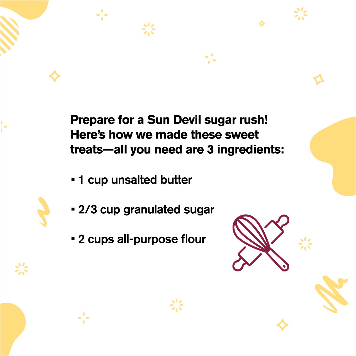 asuonline's tweet image. You deserve a sweet #StudyBreak treat! 🍪 Gather the kids and enjoy some family time making this sugary #SunDevil snack. #ASUOnline #SugarCookieDay