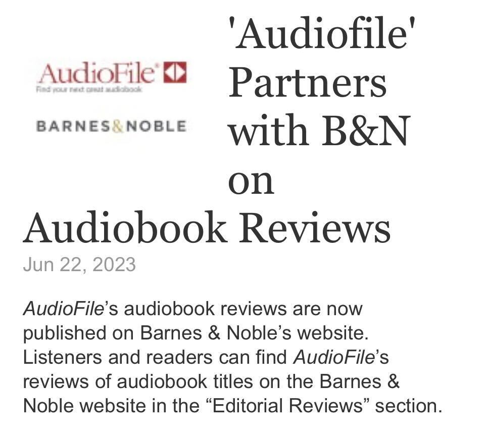.@PublishersWkly ⭐️ Thank you for including our @barnesandnoble audiobook review news in today's PW Daily! #PWDaily #barnesandnoble #juneisaudiobookmonth #audiobookmonth #jiam #loveaudiobooks #litchat #booktwitter