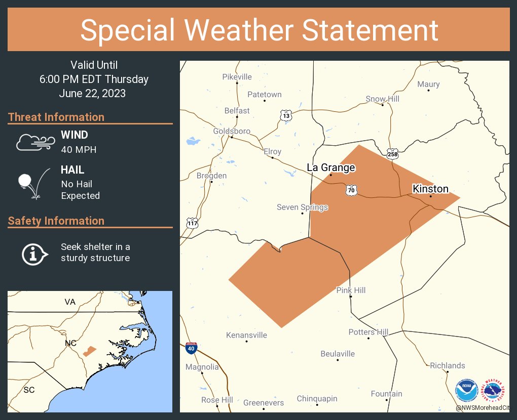 NWS Newport/Morehead on Twitter "A special weather statement has been