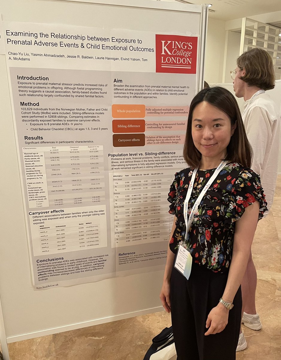 KateLiuuu's tweet photo. Very excited to join #BGA2023 conference in Murcia 🤩 to present our new project investigating the ‘discrepancy’ between family-based studies and longitudinal studies on prenatal ADE and offspring outcomes. Love BG &amp; Missing in-person discussion so much! https://t.co/Rqzg5te7K1