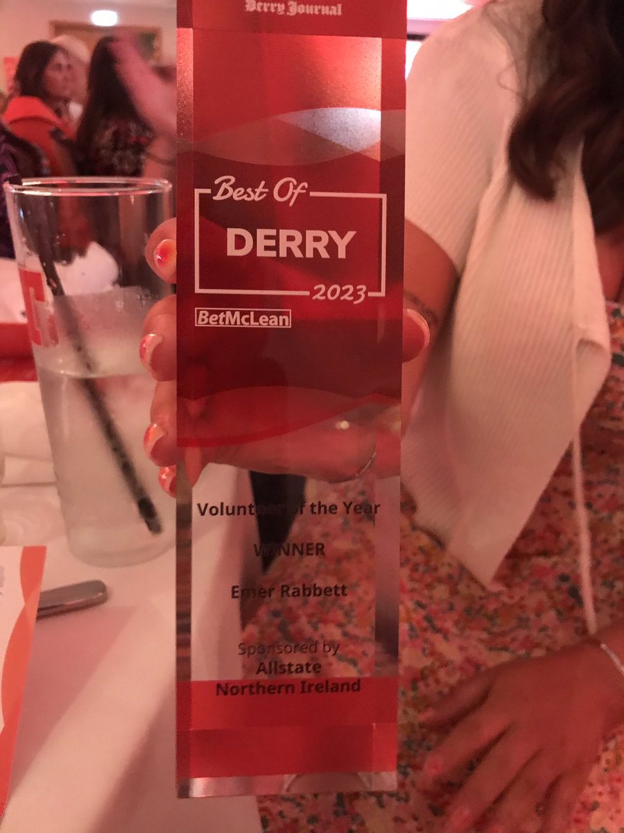 The Carer of the Year at the Derry Journal Best of Derry Awards is Marwa Alberto 👏👏👏

The Volunteer of the Year Award goes to Emer Rabbett 👏👏👏

We are so proud of you both!