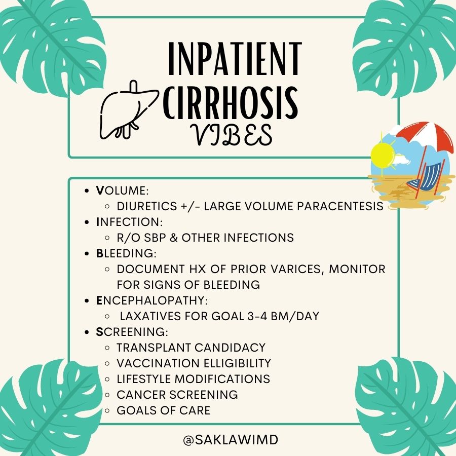 This wouldn’t be a cirrhosis tweetorial if I didn’t mention my favorite acronym for the treatment of inpatient cirrhosis- VIBES