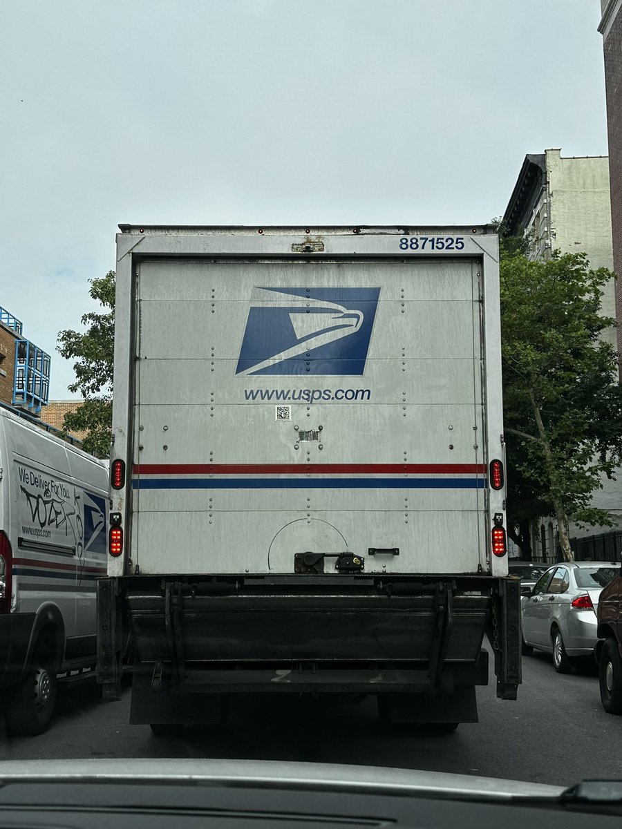 PRs_Pride's tweet photo. @USPS This is what your USPS drivers do. Block the streets because they’re too lazy to go around if space in front of the P.O. is unavailable. As a Federal Employees there needs to be more professionalism &amp; have manners &amp; respect for the public. 6.22.2023 5:25pm -521 W 146 St https://t.co/ei0Ucu5EDi