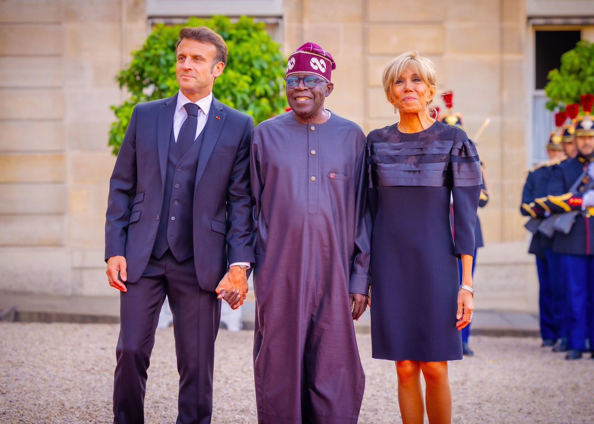 DOlusegun's tweet image. President Bola Ahmed Tinubu attends State Banquet in Paris. He was received by the President of France Emmanuel Macron