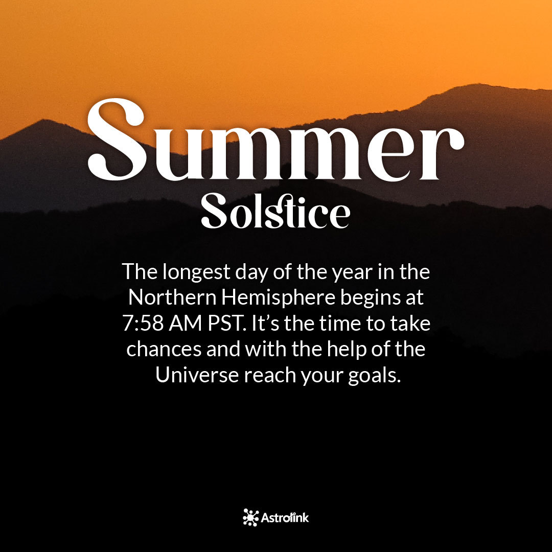 AstrolinkApp's tweet photo. Things are heating up!

The Sun entered Cancer and with it the summer solstice arrived, encouraging us to grow and connect with warmth and openness. https://t.co/m0a7e3KL8q
