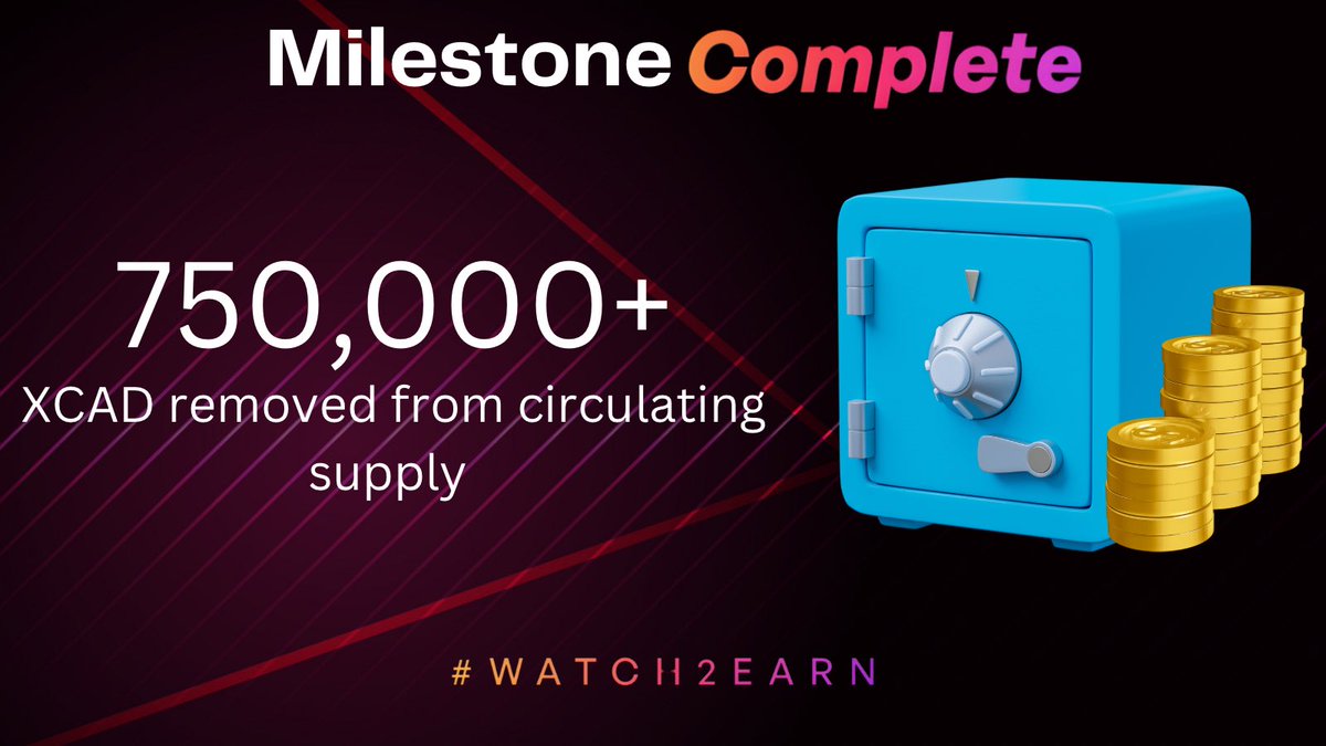 $XCAD 

Another milestone completed over 750,000+ removed from circulation, with over 3700 mints. 

Patience will be greatly rewarded. 

Lock/Burn: shorturl.at/bcgnw

#Watch2Earn #BNB