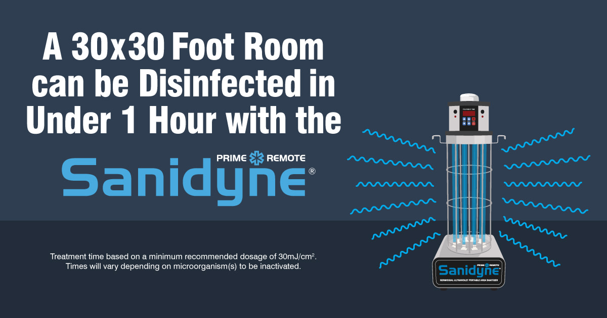 A 30x30 Foot Room can be Disinfected in Under 1 Hour with the Sanidyne UV Portable Area Sanitizer

View Our Blog Post → bit.ly/3gLrYyt

#AirPurification #Hotels