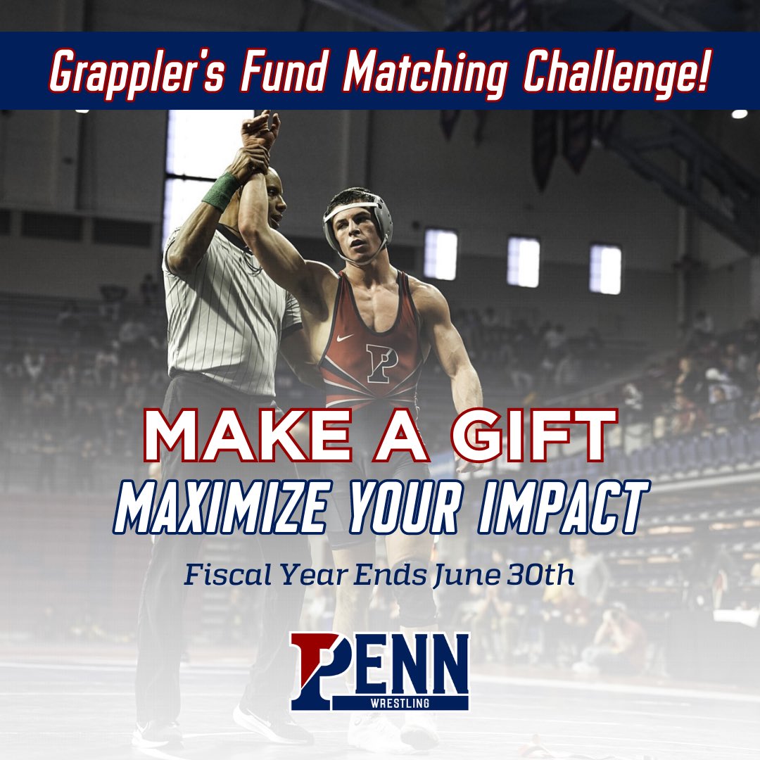 Maximize your impact on Penn Wrestling and take advantage of our matching gift challenge. Thanks to the generosity of an anonymous donor all new and increased gifts will be matched dollar for dollar up to $50,000.

See link in our bio to donate!

📸: <a href="/LeviVentura_/">Levi Ventura</a>
