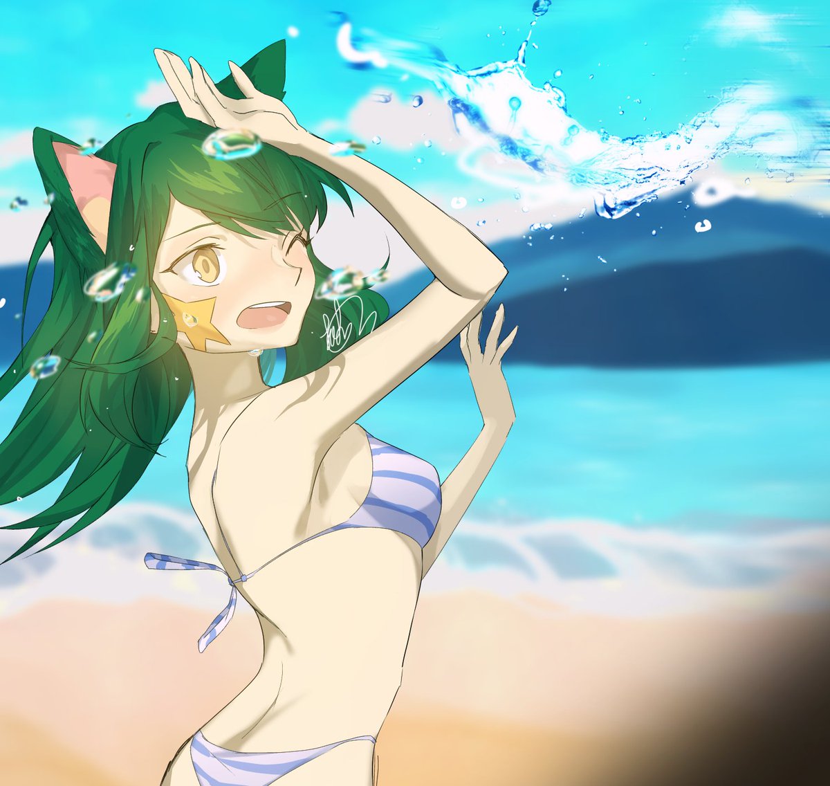 F11ora's tweet photo. summer vibe ✨️
My favorite #OC 🌼🌊⛱️
FUNEKO 🐈
.
#animeedits #art #artist  #animememes #artwork #animecosplay #animegirl #animation #kawaii #chibi #illustration #illustrationartists #illustrator #commissionsopen #commissions #sasuchi_support #drawing #digitalart #neko #cat https://t.co/4VRN4a3VNX