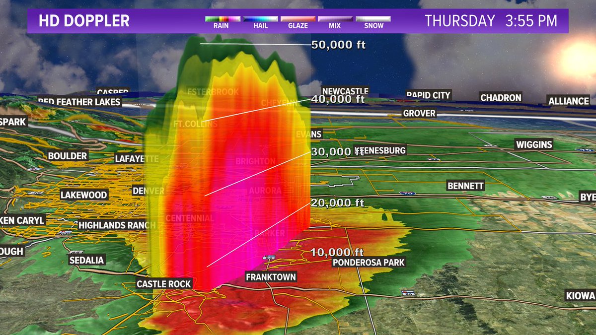 theWXwoman's tweet photo. Monster cloud tops near 50,000 ft. w/in tornadic cell. #9WX https://t.co/cT2NTcaz2I