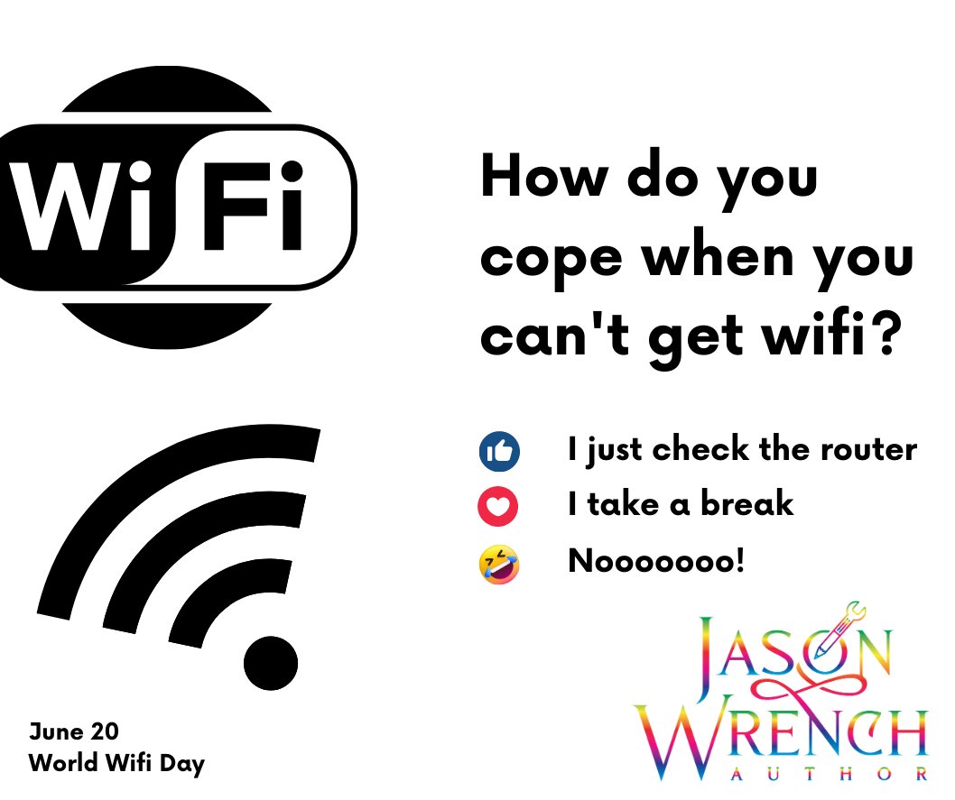 JWrenchAuthor's tweet image. Happy #WorldWiFiDay! Celebrating the invisible force that fuels our procrastination and cat video binges. Cheers to WiFi routers, surviving our streaming marathons! Let&apos;s embrace a world with no buffering. 📡😄 #WiFiWarrior #InternetAddict