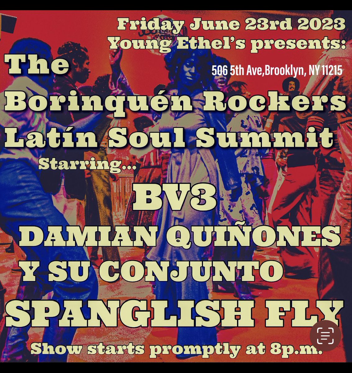 Friday June 23rd
(hey this is tomorrow!) 
Bryan Vargas’s BV3 
With Bryan Vargas - guitar, Sean Dixon - drums, &amp; Ari Folman-Cohen - bass
Young Ethel’s 
506 5th Ave, Pk Slp BK NYC
BV3 - 9 PM
With Damian Quiñones at 10 PM &amp; Spanglish Fly at 11 PM