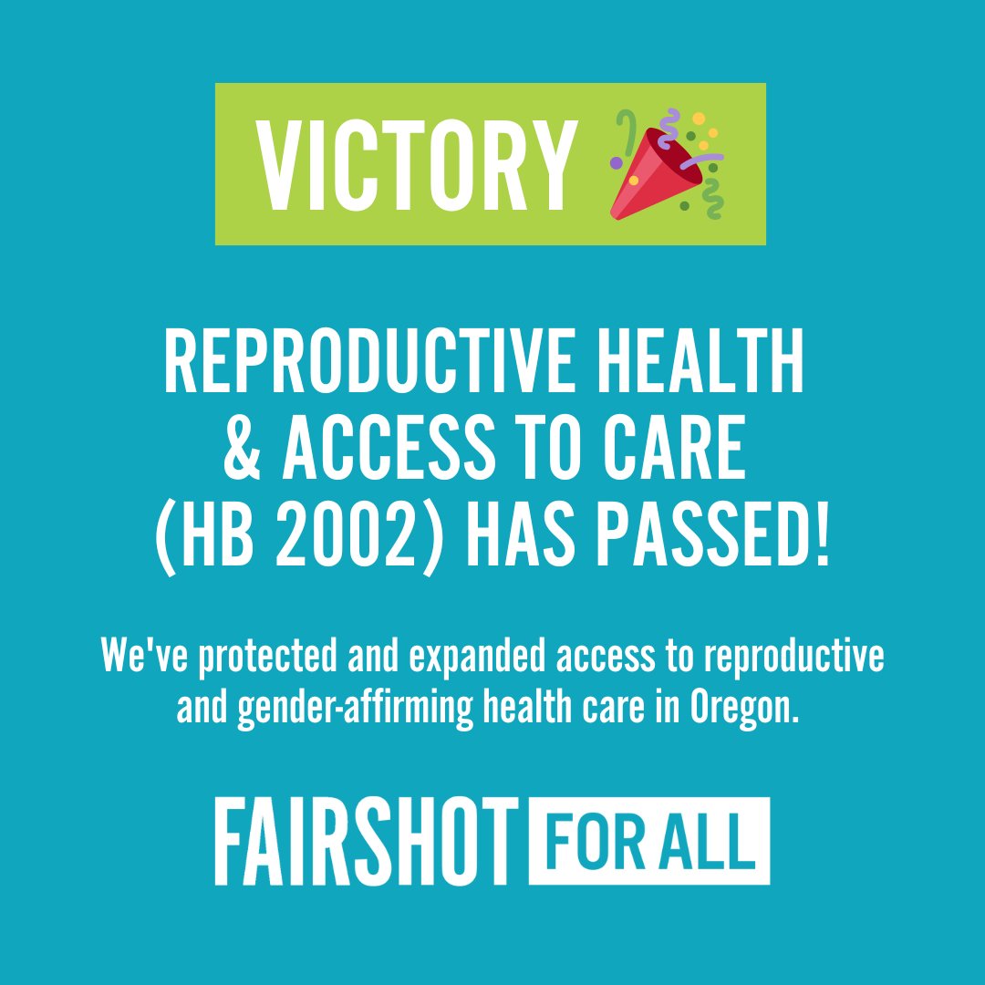 ICYMI: HB 2002 HAS PASSED! 🎉

Together, we held tight to our Oregon values and protected and expanded access to reproductive and gender-affirming care. #orpol #orleg