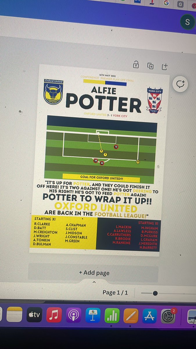 Spent the evening putting my Canva skills to the test and recreating this poster 😂 can say the other half will not be disappointed #oufc