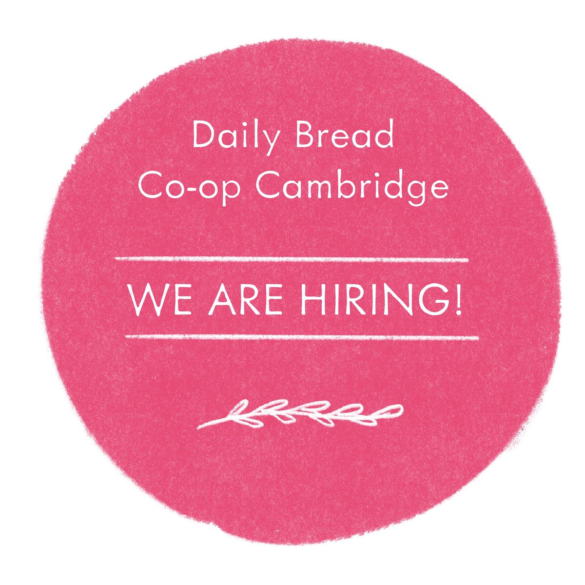 We are hiring! 👋
Join our team in the day-to-day running of our independent co-operative wholefoods shop in #Cambridge!
Visit: dailybreadcambridge.org for info. 40 hours pw.
Apply by: 02/07/23.
Please RT 🙏