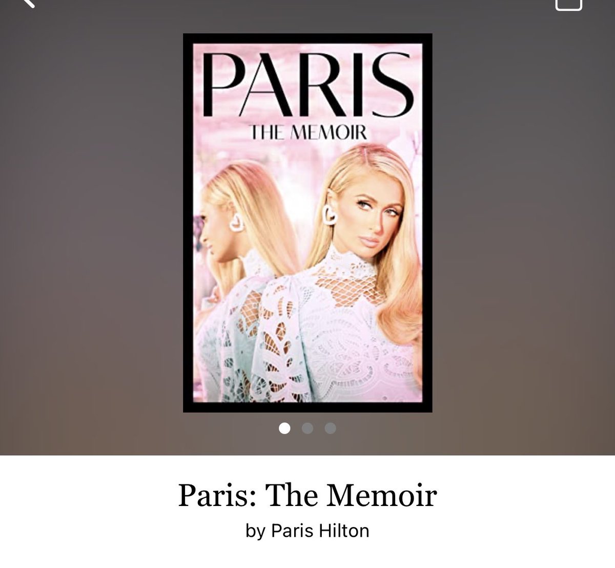 Paris by Paris Hilton 

#Paris by #ParisHilton #5018 #21chapters #336pages #561of400 #NewRelease #audiobook #23for6 #8hourAudiobook #June2023 #clearingoffreadingshelves #whatsnext #readiitquick