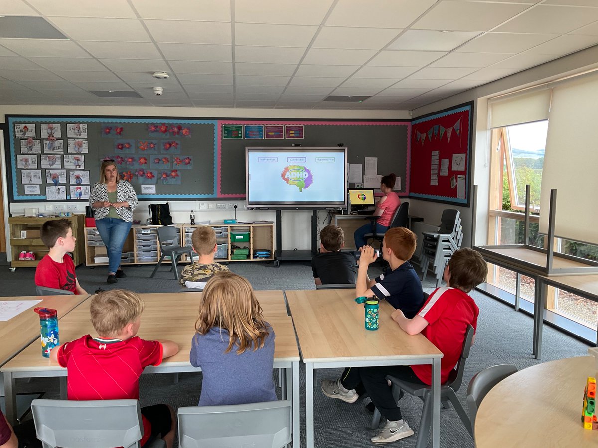 Our learners really enjoying the input today from Dundee and Angus ADHD support group.  They were finding out about the work of the support group and thinking about what they understand about ADHD 🧠⭐️