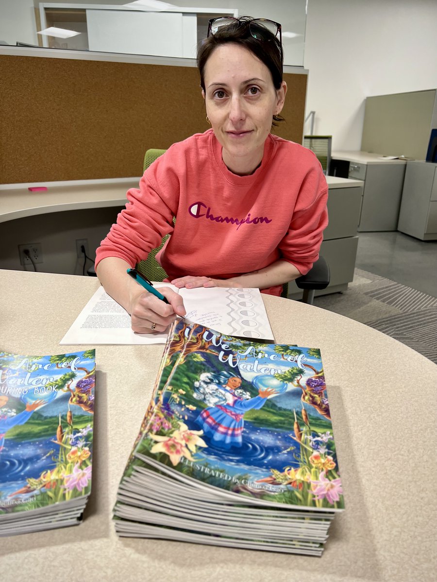Look who stopped by to sign copies of #WeAreOfWater!

Today was <a href="/BCWildlife/">B.C. Wildlife Federation</a> conservation illustrator <a href="/0nedove/">Chenoa Gao // Onedove</a>'s first chance to hold a print copy of the beautiful new graphic novel inspired by Indigenous watershed stewards involved in <a href="/HealthyWatersBC/">Healthy Watersheds Initiative</a>.

healthywatersheds.ca/news/we-are-of…