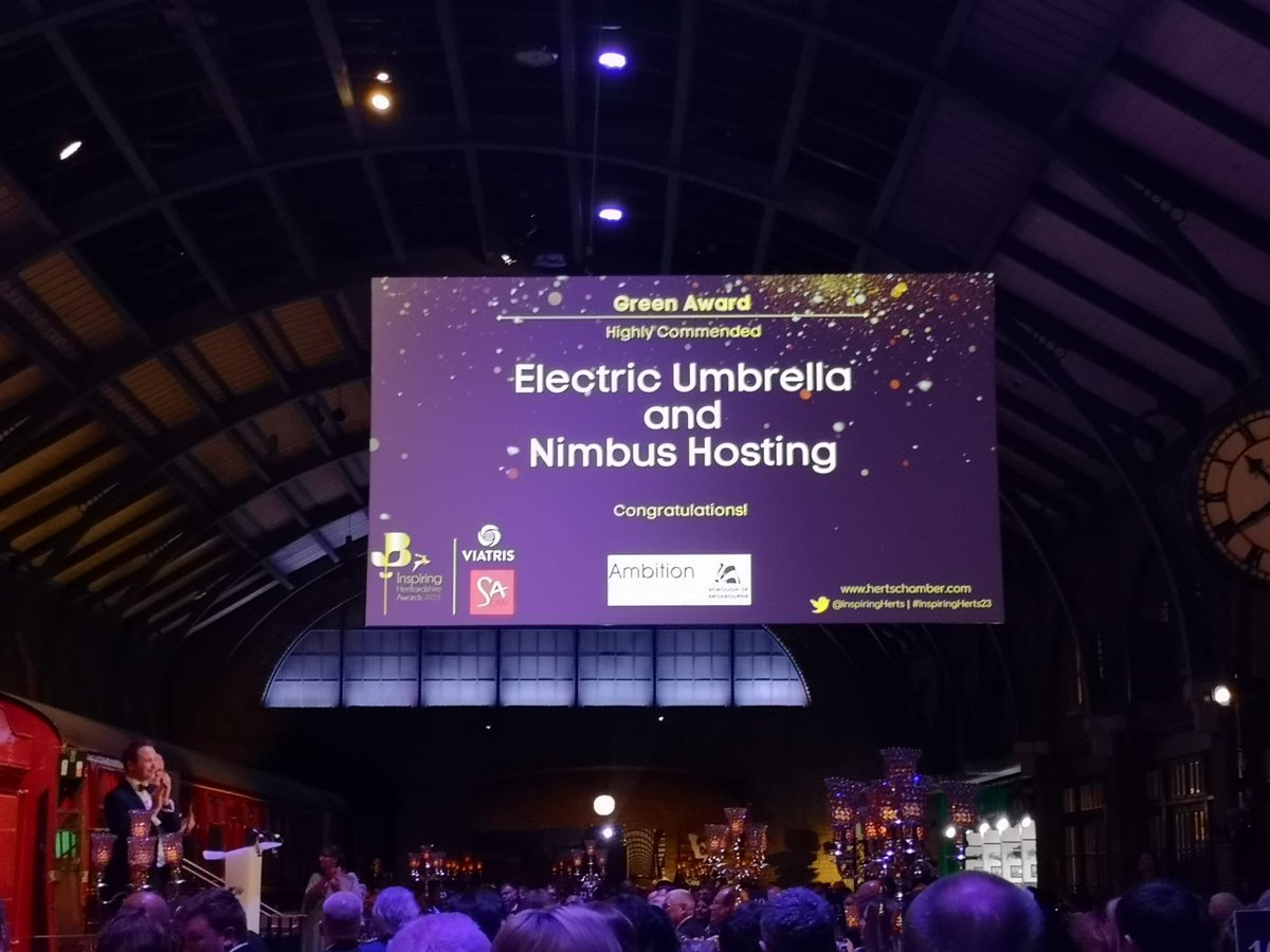 So proud of our <a href="/electricbrolly/">Electric Umbrella</a> #instrumentsforchange staff team, volunteer team and crew members for being highly commended in the Green Awards category tonight at #InspiringHerts23 Awards!@wbtourlondon <a href="/InspiringHerts/">Inspiring Herts</a>