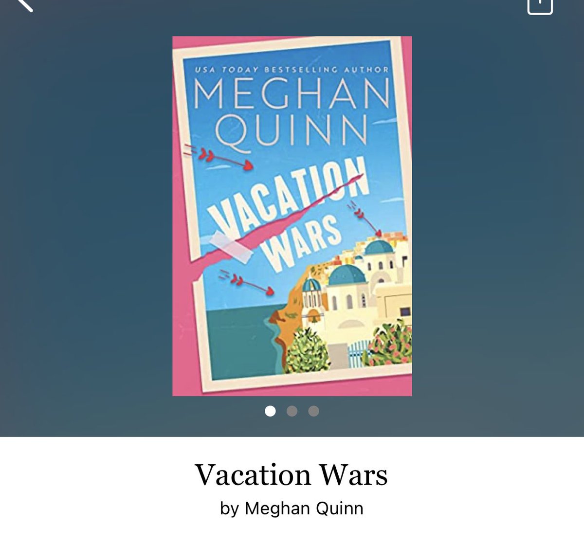 Vacation Wars by Meghan Quinn 

#VacationWars by #MeghanQuinn #ARC #NewRelease  #5024 #567of400 #29for8 #June2023 #clearingoffreadingshelves #whatsnext #readiitquick #ARC #25chapters #407pages #Santorini #NYC #RoxanneAndPhilip #MylesAndTessa