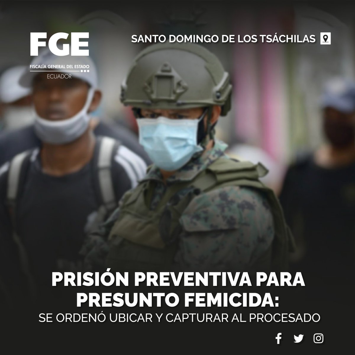 #ATENCIÓN | #SantoDomingoDeLosTsáchilas: #FiscalíaEc formuló cargos contra un militar, como presunto autor de #femicidio. La víctima estaba embarazada. Juez acogió el pedido de la Institución y le dictó prisión preventiva.
Más información ⬇️
rb.gy/ttu95