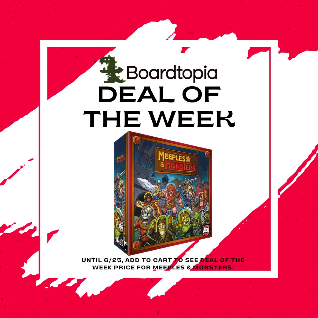 Deal of the Week: Meeples &amp; Monsters.

Until 6/25, add to cart to see Deal of the Week price for Meeples &amp; Monsters. Enjoy free shipping on orders over $85.

boardtopiagames.com/products/meepl…