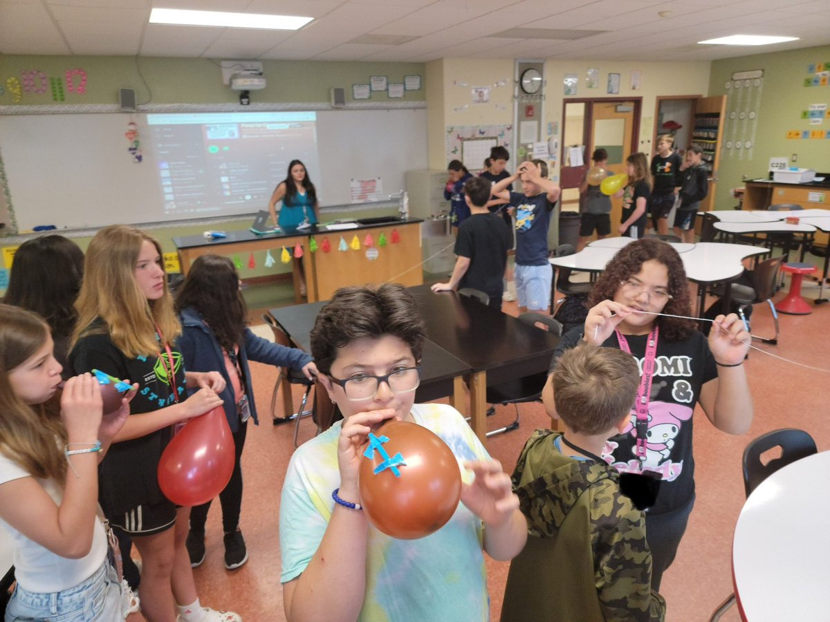 What a fun and memorable last day making balloon rockets to celebrate learning about Newton’s Third Law of Motion! Scientists discovered the action and reaction pair when releasing a balloon filled with air on a string! #WeArePlainedge 🎈