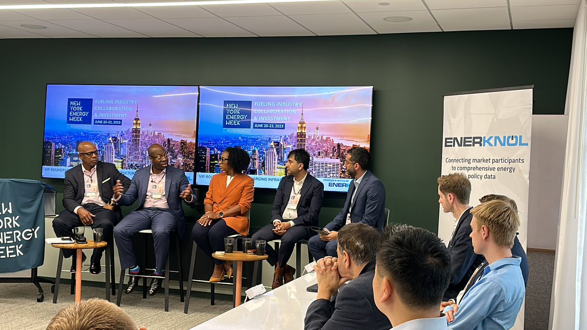enerknol's tweet photo. Excited to have Samuel King-Nabi, Senior Technical Manager at @Revel, shedding light on the challenges of electrification infrastructure. Join us as he shares valuable insights on how @Revel aims to build 300 chargers in NYC.  #ElectrificationInfrastructure #EVs #Revel @NYEnergyWeek powered by @enerknol.