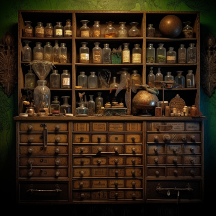 AI Apothecary Cabinetry Challenge.
Why?
Because they are beautiful and somewhat mystical...
and drugs... M'Kay... 
Bonus if you get an animal doctor in the mix
Tag @creaAItive @MarkTay30964427 @qshmish @RXHunterArt