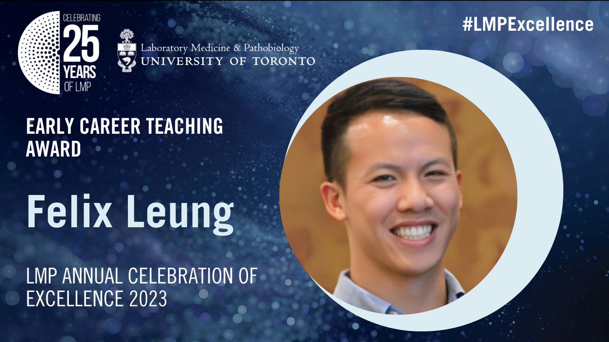 Dr. Felix Leung is the recipient of the Early Career Teaching Award. This award is given to a faculty member who has shown excellence in clinical teaching and/or education in LMP within the first six years of their university appointment.