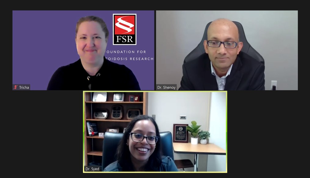 Watching the amazing @HuzaefahSyed and Chetan Shenoy on @StopSarcoidosis Ask the Experts! @CSCregistry @VCUHealth