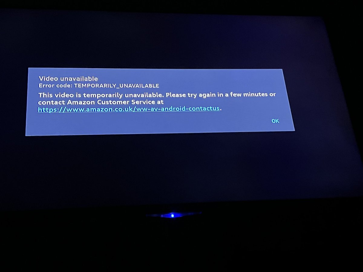 Is anyone else having problems with Amazon Prime Video right now, or is it just me? I’m using a Fire TV Stick. Getting this with everything I try to play: #AmazonPrimeVideo #amazon #fail <a href="/primevideosport/">Prime Video Sport UK</a>