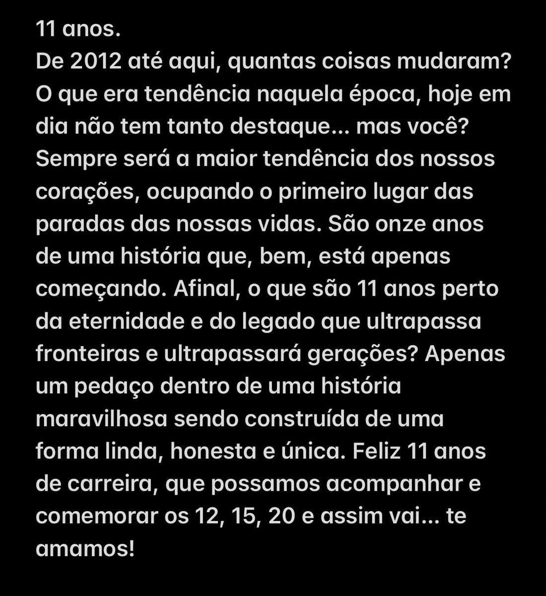 qghuff's tweet image. 11 anos de carreira.