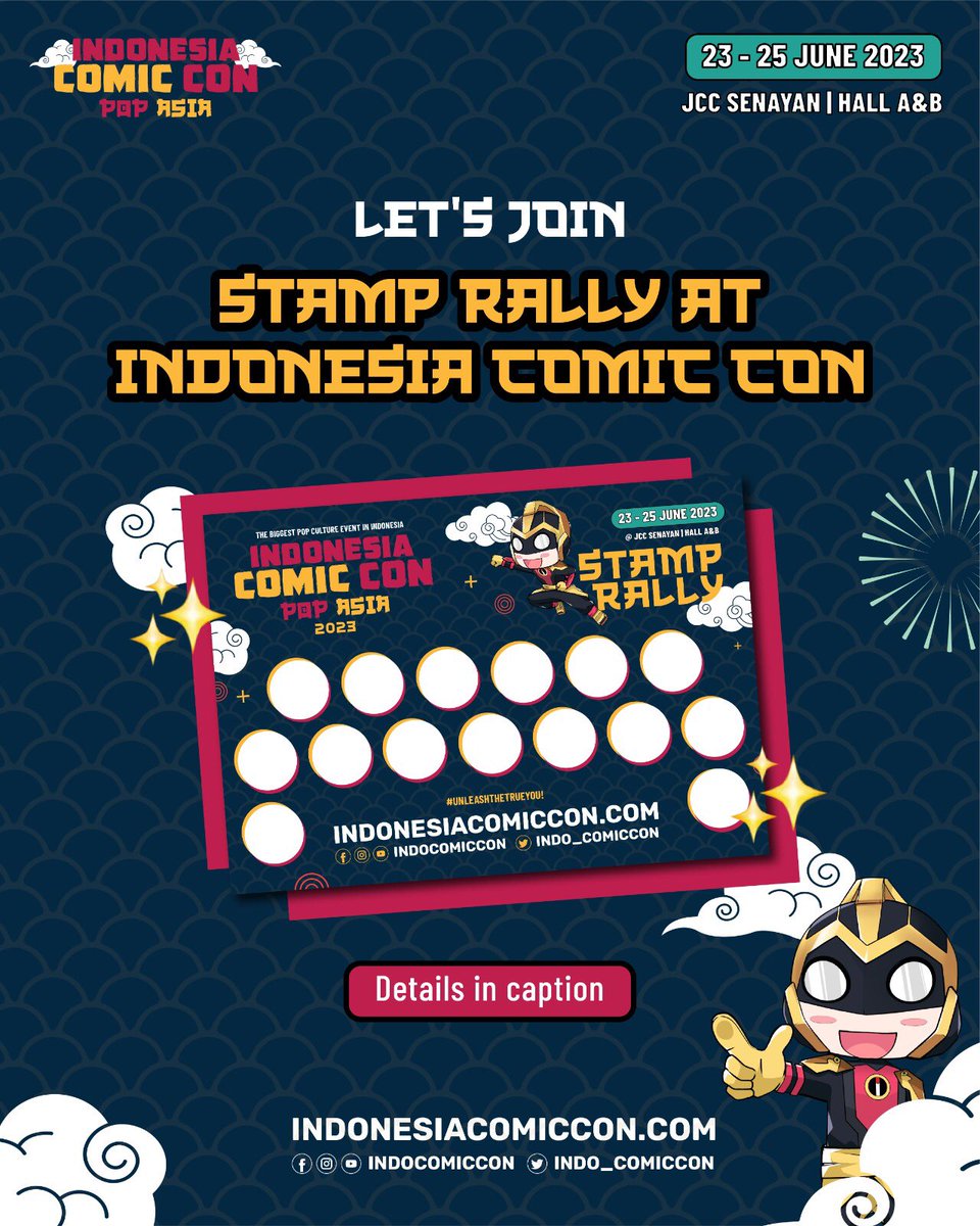 ‼️CHALLENGE DARI INDONESIA COMIC CON‼️ Bisa dapetin hadiah menarik hanya dengan ikutan STAMP RALLY! Ambil kertasnya di Booth ESC ya, terus ikutin petunjuk dan kumpulin stamp dari tiap petunjuk. Nanti kabarin ya kalau ikutan! Pengen tau kamu berhasil dapet hadiah apa:) #icc