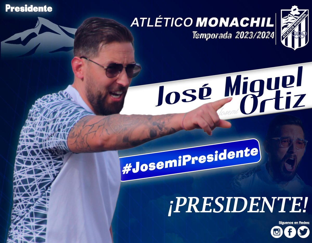Atletico Monachil (@atcomonachil) on Twitter photo 𝗝𝗢𝗦𝗘𝗠𝗜 𝗢𝗥𝗧𝗜𝗭, 𝗡𝗨𝗘𝗩𝗢 𝗣𝗥𝗘𝗦𝗜𝗗𝗘𝗡𝗧𝗘 𝗗𝗘𝗟 𝗔𝗧𝗟𝗘𝗧𝗜𝗖𝗢 𝗠𝗢𝗡𝗔𝗖𝗛𝗜𝗟
👉Continuará como Entrenador del equipo Senior.
👉<a href="/emiliogarciasan/">Emilio Garcia Sanchez</a> , vicepresidente, será su mano derecha.
👉<a href="/ManuLopezLPF/">Manu López</a>, Secretario, e Isa Díez completan la directiva 𝗝𝗢𝗦𝗘𝗠𝗜 𝗢𝗥𝗧𝗜𝗭, 𝗡𝗨𝗘𝗩𝗢 𝗣𝗥𝗘𝗦𝗜𝗗𝗘𝗡𝗧𝗘 𝗗𝗘𝗟 𝗔𝗧𝗟𝗘𝗧𝗜𝗖𝗢 𝗠𝗢𝗡𝗔𝗖𝗛𝗜𝗟
👉Continuará como Entrenador del equipo Senior.
👉<a href="/emiliogarciasan/">Emilio Garcia Sanchez</a> , vicepresidente, será su mano derecha.
👉<a href="/ManuLopezLPF/">Manu López</a>, Secretario, e Isa Díez completan la directiva