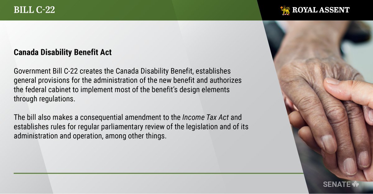 Bill #C22, as amended, has received Royal Assent: ow.ly/LHzi50OUTmu

#SenCA #CdnPoli #RoyalAssent