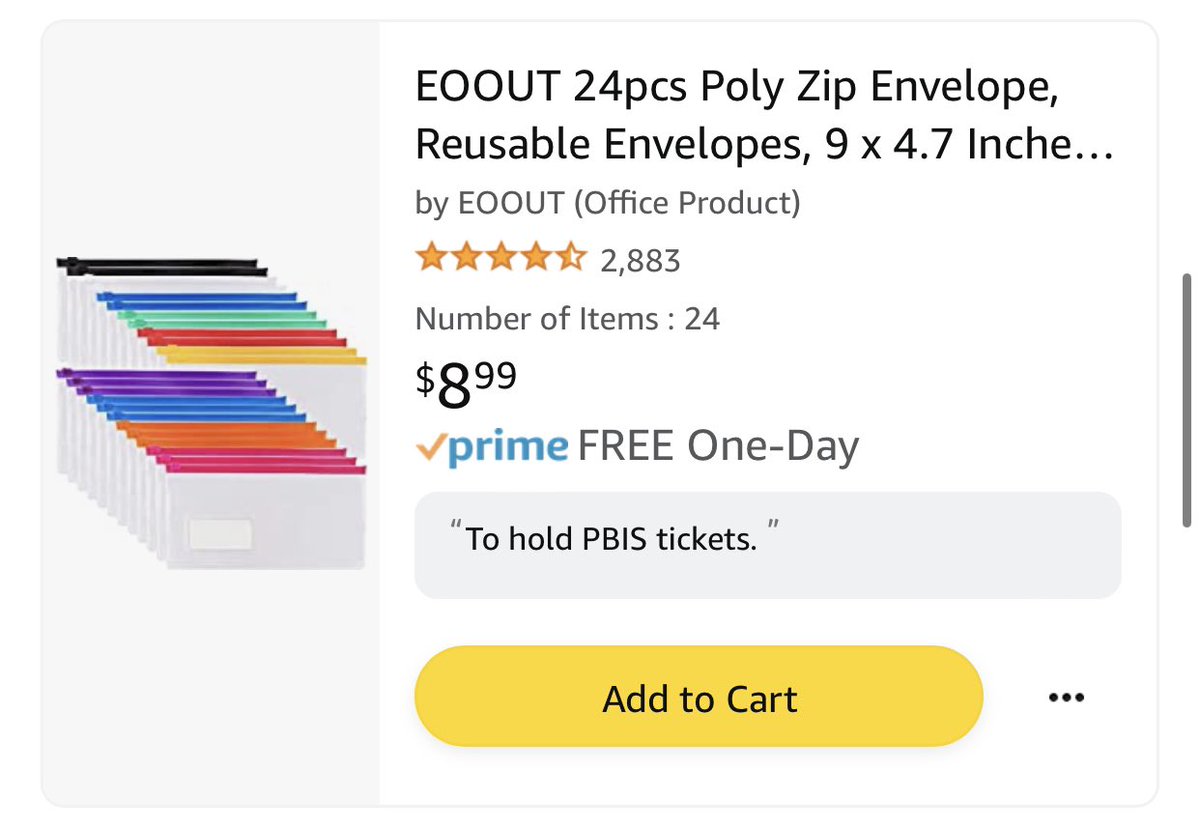 My next goal on my @amazon #wishlist are these reusable envelopes! 

Students in my school earn #PBIS “dollars” throughout the week to spend on Fridays in the PBIS store. These hold the tickets perfectly!

For less than $10, can you help #ClearTheList? 😊

amazon.com/hz/wishlist/ls…