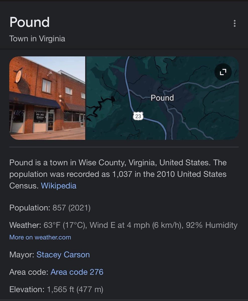 Pound Town would be located in VA 😂