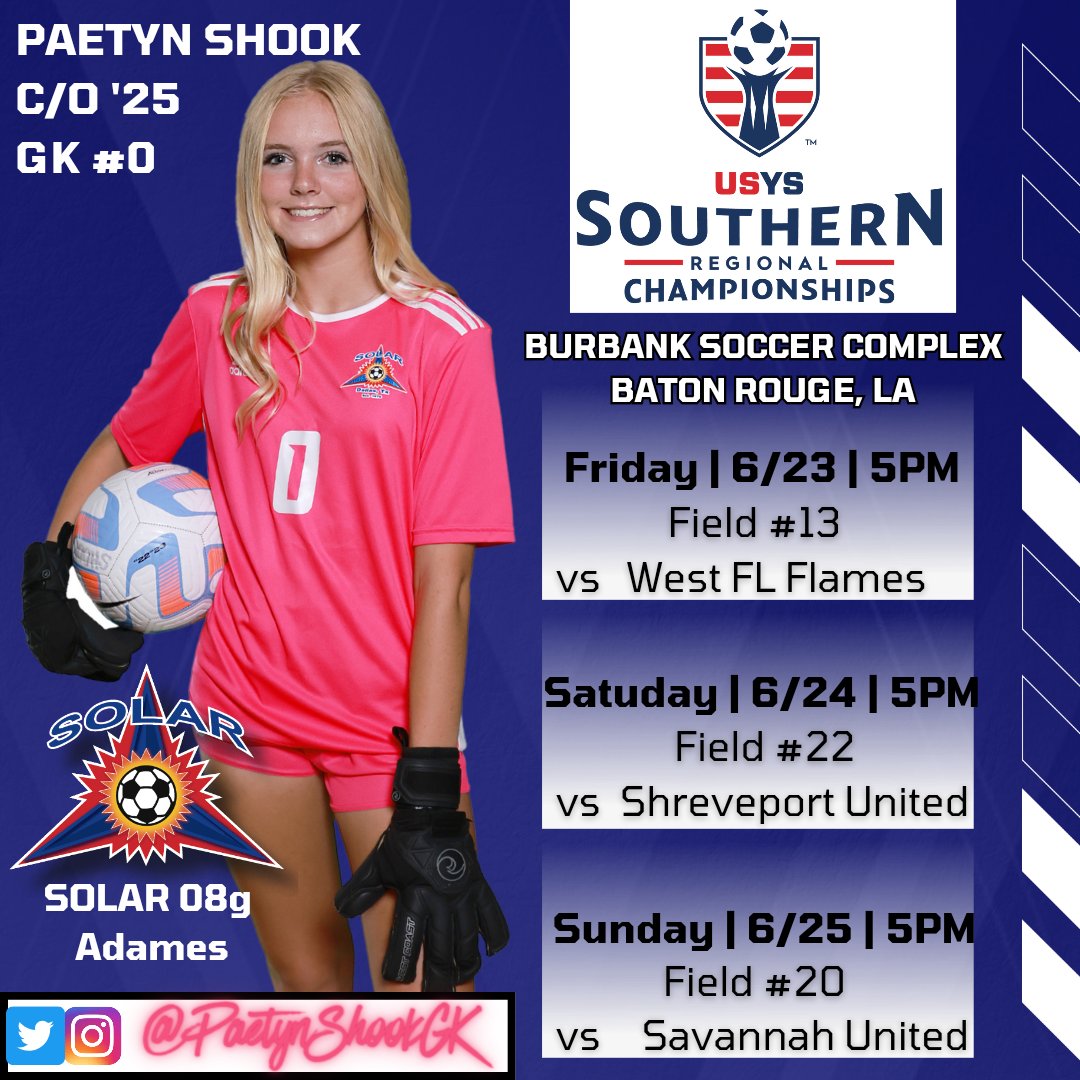 Games start tomorrow! Ready to go! If you're in Baton Rouge, come watch us! @usyscups @TopDrawerSoccer @ImCollegeSoccer @ImYouthSoccer @ProScoreSoccer @08gSolar @SolarSoccerClub #FORitALL #ROADtoFL #USYS #WeAreYouthSoccer #goalkeeper #girlkeeper #classof2025