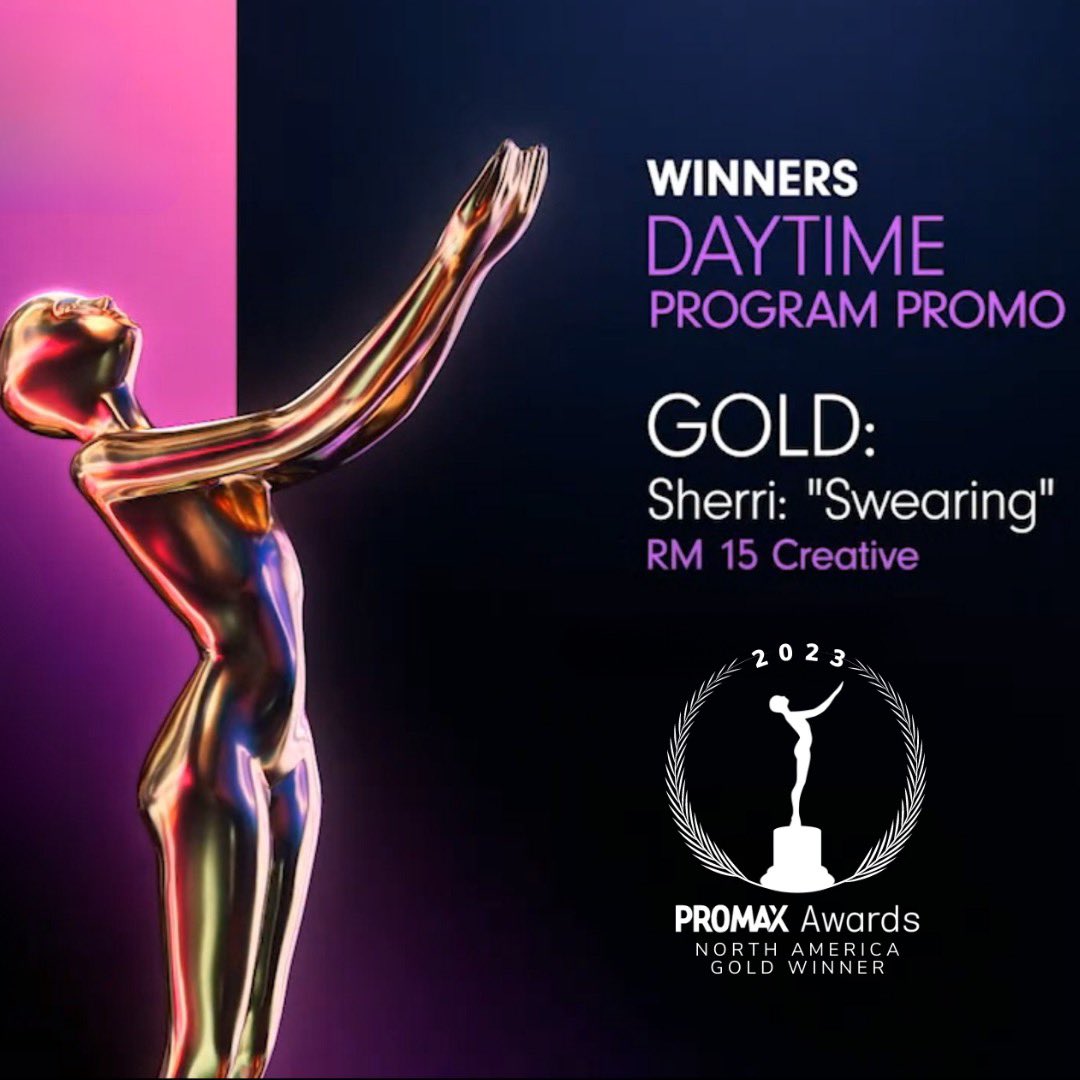 Thank you @promax_global for honoring us w/a gold for our work on the @sherrishowtv launch! We share this w/our clients @DebmarMercury, our 
creative collaborators @SerenaCreative & of course @sherrieshepherd who kept us laughing from start to finish!🏆🌟