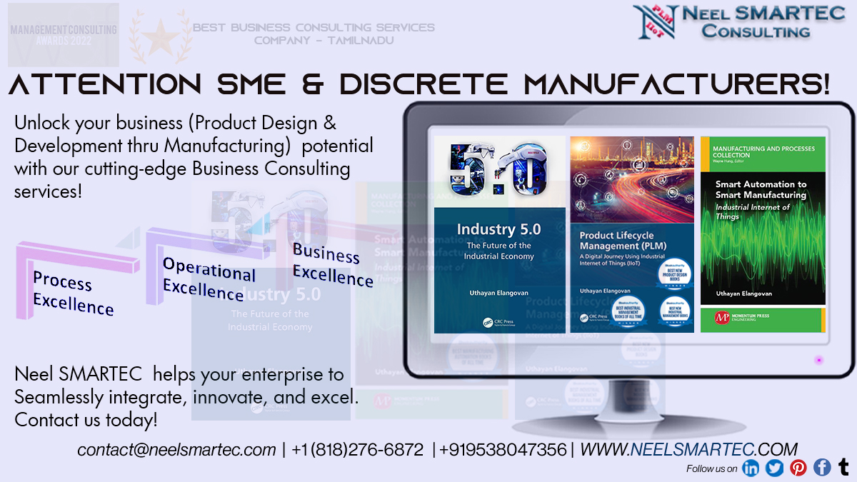 neuthayan's tweet image. Attention #SMEs and #Discrete #Manufacturers! Unleash your #business, #process and #operational #excellence  with @NeelSmartec #simple, #effective, &amp;amp; #professional (#PLM, #ERP, #IoT #IIoT) #consulting services. #Manufacturing #BusinessSuccess #ROI #ROV 
neelsmartec.com/2022/09/28/bes…