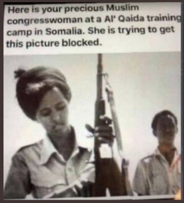 vivekucek's tweet photo. @IlhanMN She is Al qaida recruitment. What else you can expect from her.. https://t.co/B6JI4vr223