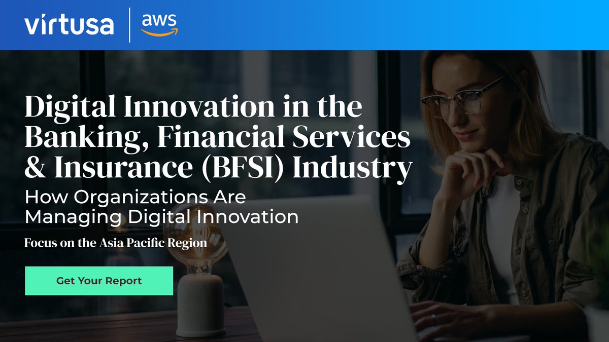 🌏 Are you up to speed with the latest BFSI report? Discover the secrets of success with VIRTUSA and AWS: bit.ly/45woDuk #TechXLR8Asia #DigitalTransformation #AWS #Virtusa #BFSI