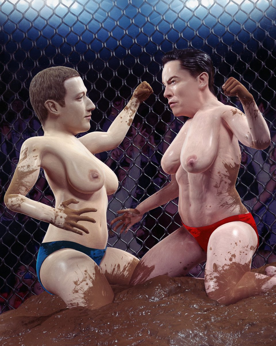 beeple's tweet image. ELON vs. ZUCK