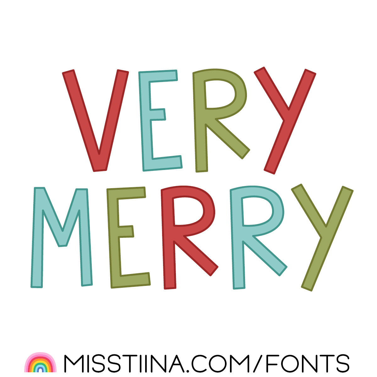 misstiinadotcom's tweet photo. Create titles, sayings and more with the Very Merry SVG color and black font! This font also features every letter in 3 colors – access the alternate colored characters by using the Glyphs panel in Photoshop or Illustrator (Type
#display #freefontfrida

https://t.co/6y6Y1iAifY https://t.co/YuVykficHP