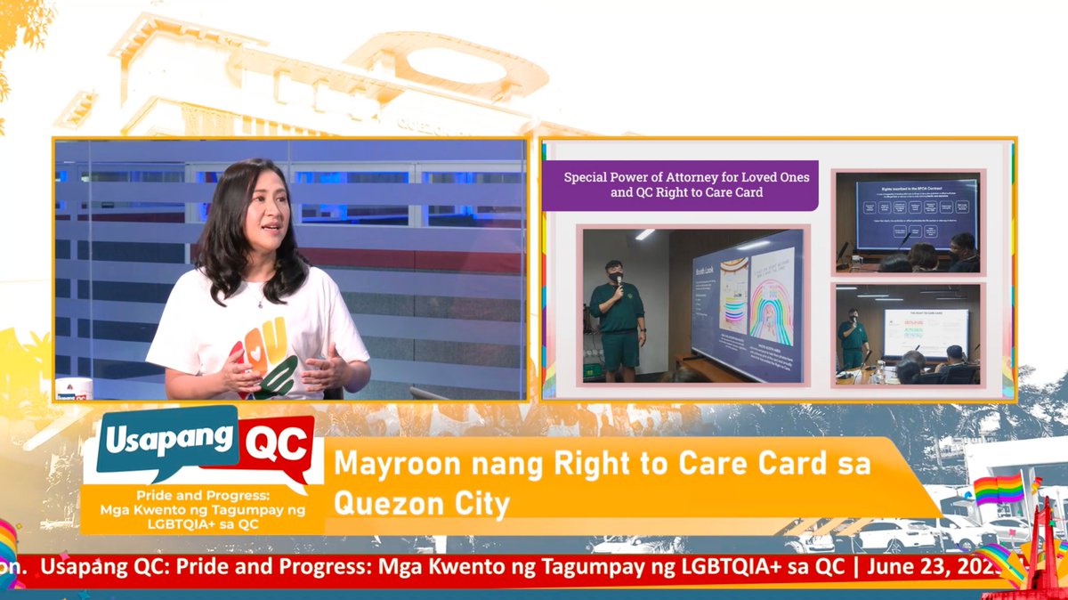 Bilang inispluk na rin naman ng ating LGBTQIA+ Champion at Quezon City Mayor Joy Belmonte...

WE are excited to launch the Right To Care Card in the City tomorrow at the QC Pride PH Festival! 🥰

Malapit na nating makasama nang buong buo ang minamahal natin 🏳️‍⚧️🏳️‍🌈✊🏽